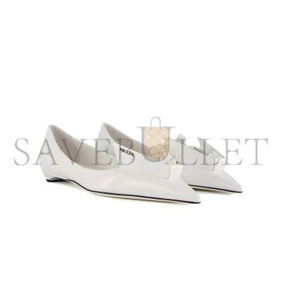 PRADA EMBELLISHED LEATHER BALLET FLATS 1F291N